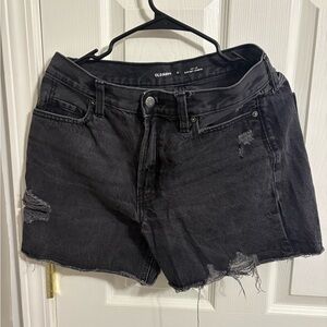 Old Navy Women's Distressed Black Jean Shorts